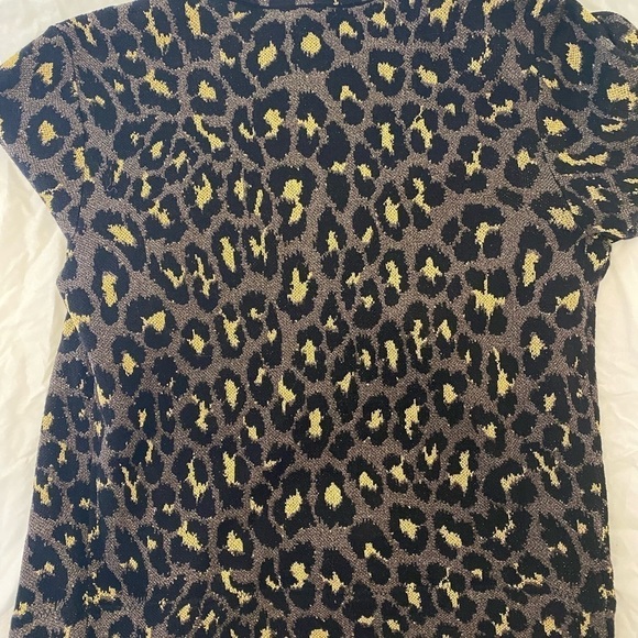 MARC JACOBS-  leopard pattern gold lurex cardigan Size S - Picture 8 of 10